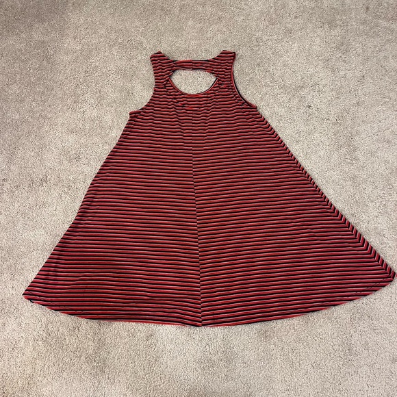 Arizona Jean Co. Red, White, and Blouse Striped Swing Dress - Picture 6 of 6